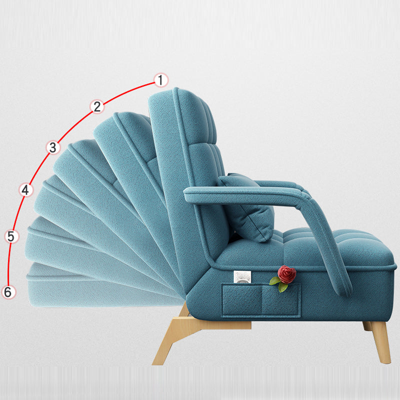 22.8" Wide Adjustable Recliner Chair Nordic Wood Frame Recliner with Storage and Footrest