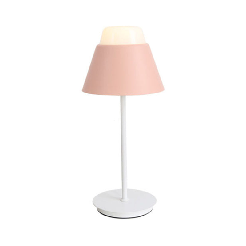 Table du cône de finition rose / bleu Light moderniste 1 lampe de bureau à teinte acrylique légère pour salle d'étude