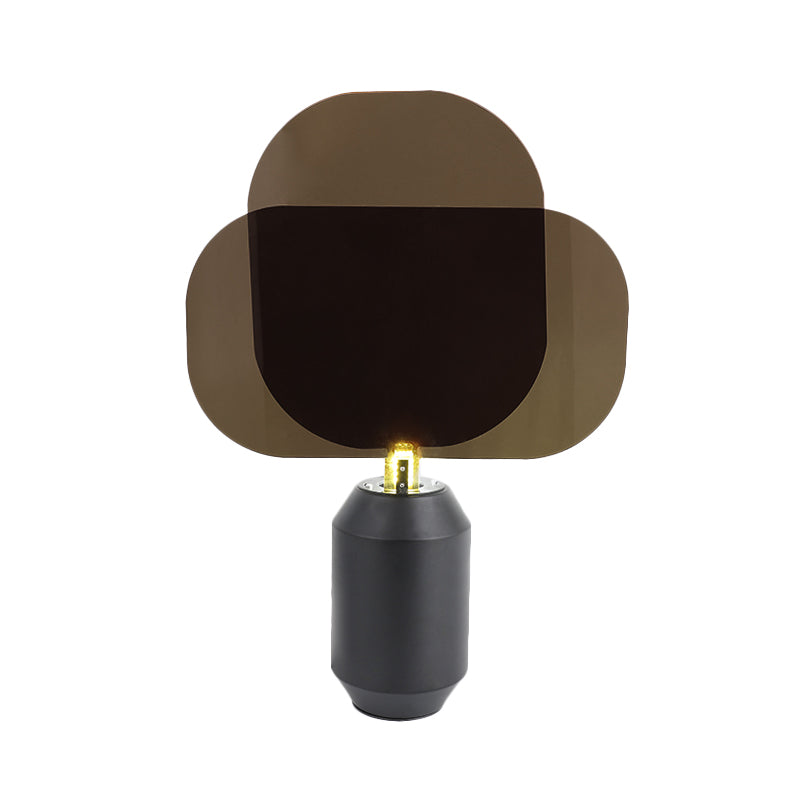 Lampada da tavolo moderna a LED nera con pannello rettangolare in acrilico da comodino per comodino