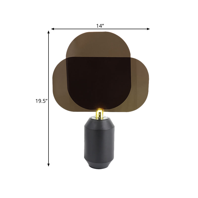 Lampada da tavolo moderna a LED nera con pannello rettangolare in acrilico da comodino per comodino