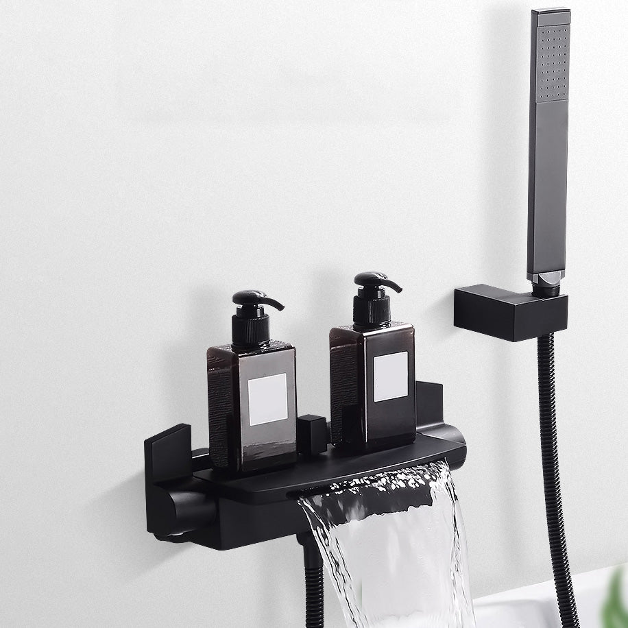 Modern Bathroom Faucet Two Handle Copper Wall Mounted Bath Faucet Trim