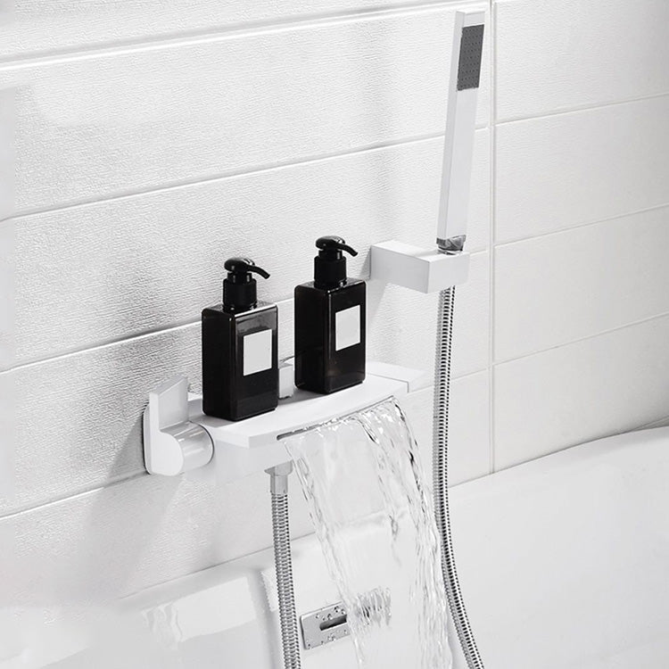 Modern Bathroom Faucet Two Handle Copper Wall Mounted Bath Faucet Trim