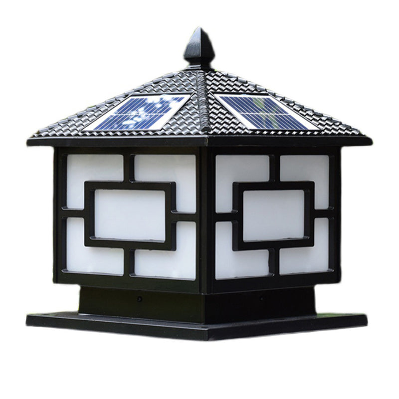 Black/Golden Waterproof Outdoor Lights Square Pillar Lamp for Garden