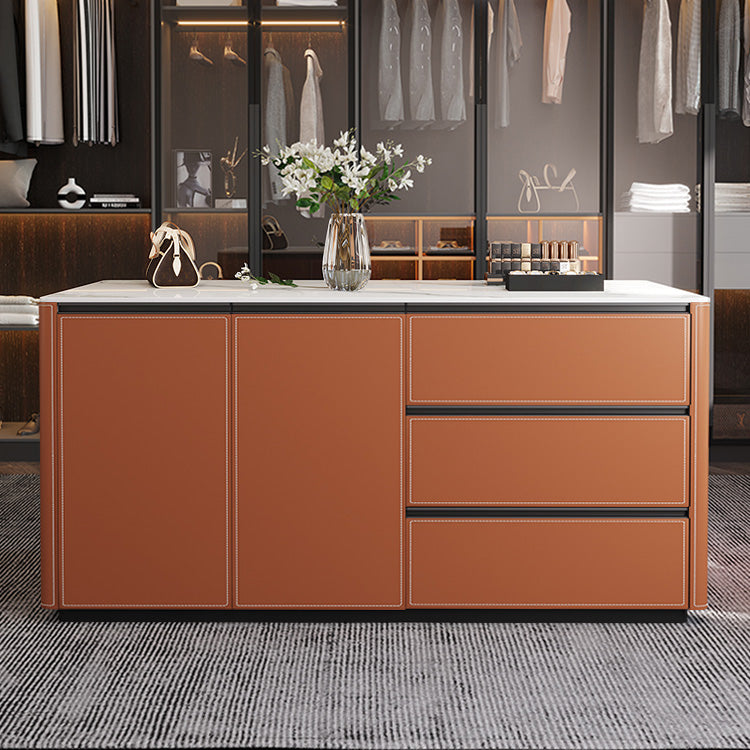 Dining Room Kitchen Island Table Modern Metal Prep Table with Drawer