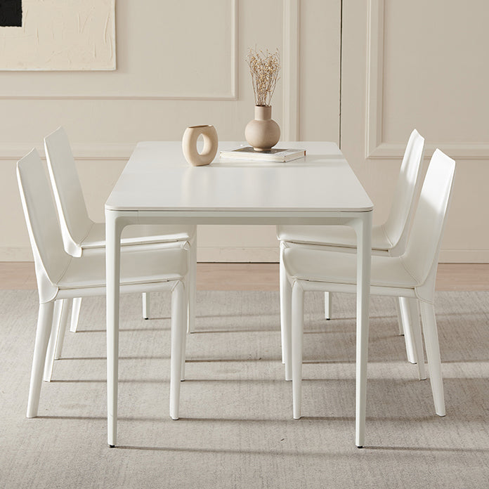 Glam 1/2/5 Pieces Furniture Sintered Stone Dining Set in White