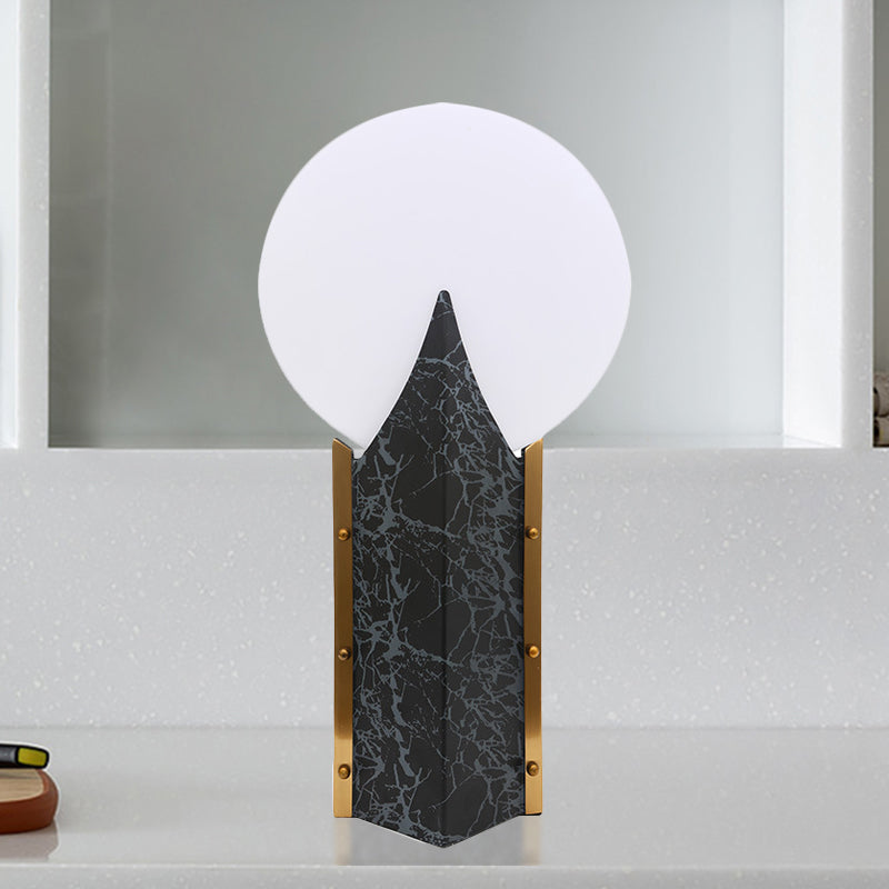 Panneau rond acrylique Light Light Modern 1 Light Black Creative Table Lampe avec base en acier inoxydable