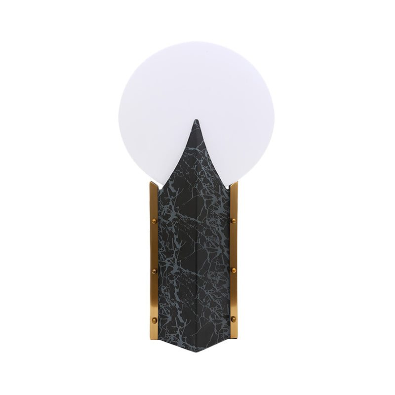 Panneau rond acrylique Light Light Modern 1 Light Black Creative Table Lampe avec base en acier inoxydable