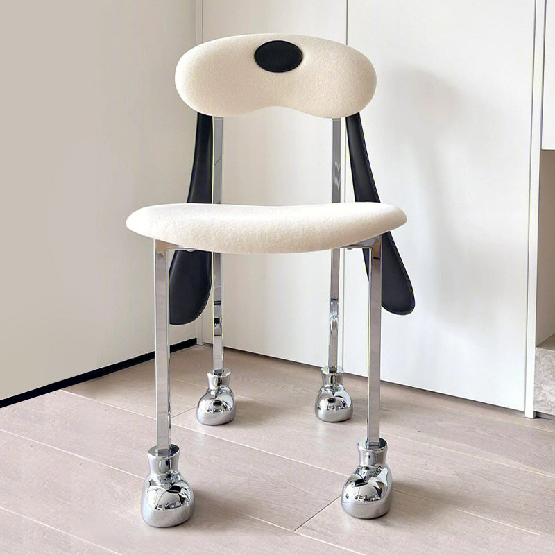 Stainless Steel Frame Armless Dining Chair Upholstered Side Chair for Home