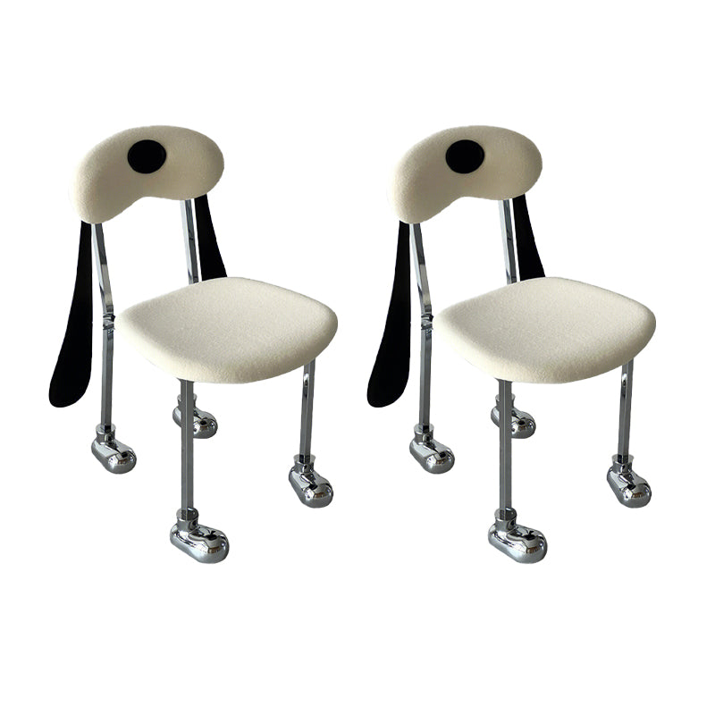 Stainless Steel Frame Armless Dining Chair Upholstered Side Chair for Home