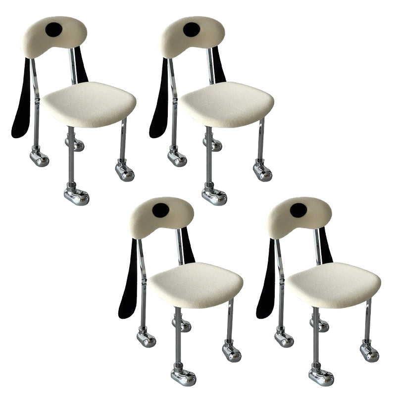 Stainless Steel Frame Armless Dining Chair Upholstered Side Chair for Home