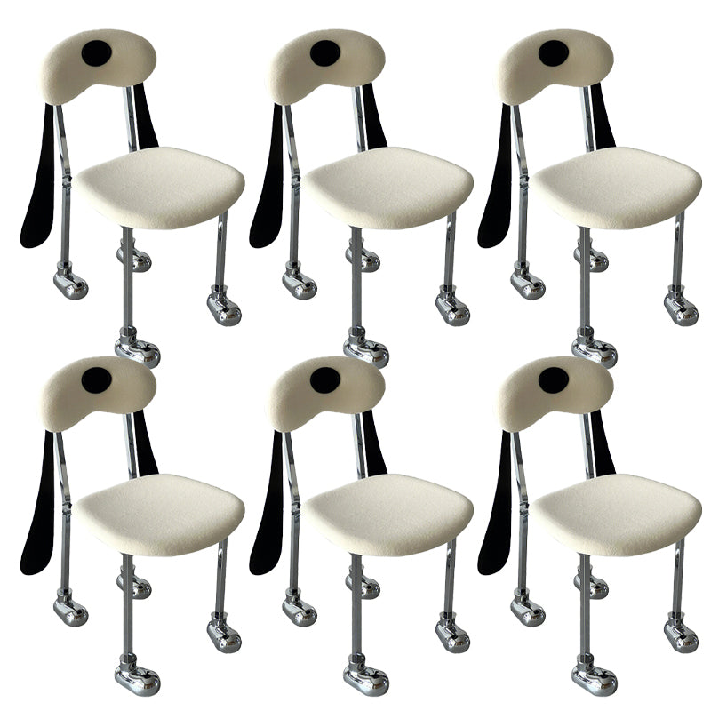 Stainless Steel Frame Armless Dining Chair Upholstered Side Chair for Home