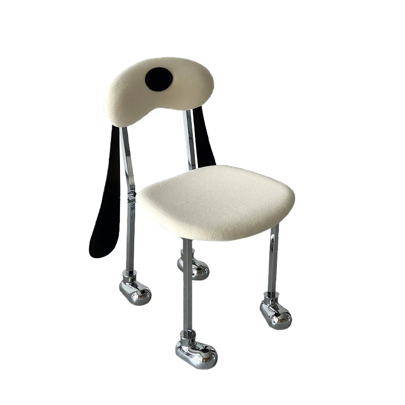 Stainless Steel Frame Armless Dining Chair Upholstered Side Chair for Home