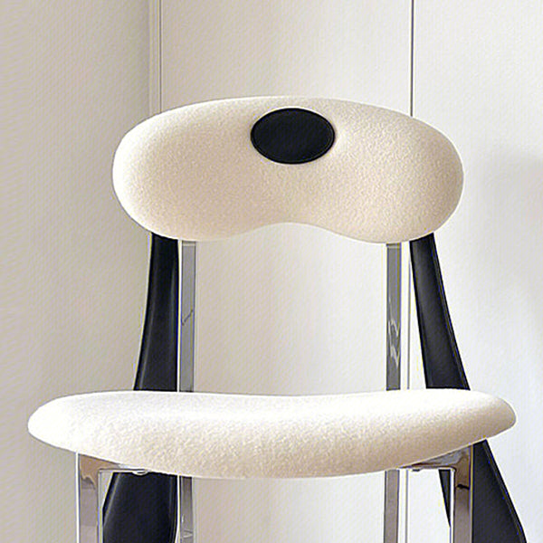 Stainless Steel Frame Armless Dining Chair Upholstered Side Chair for Home