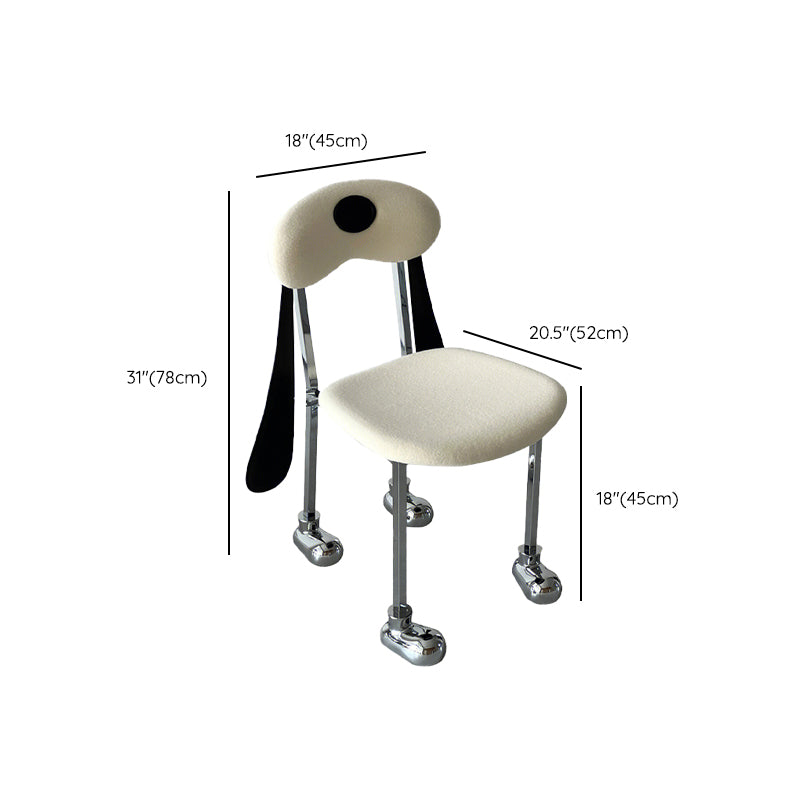 Stainless Steel Frame Armless Dining Chair Upholstered Side Chair for Home