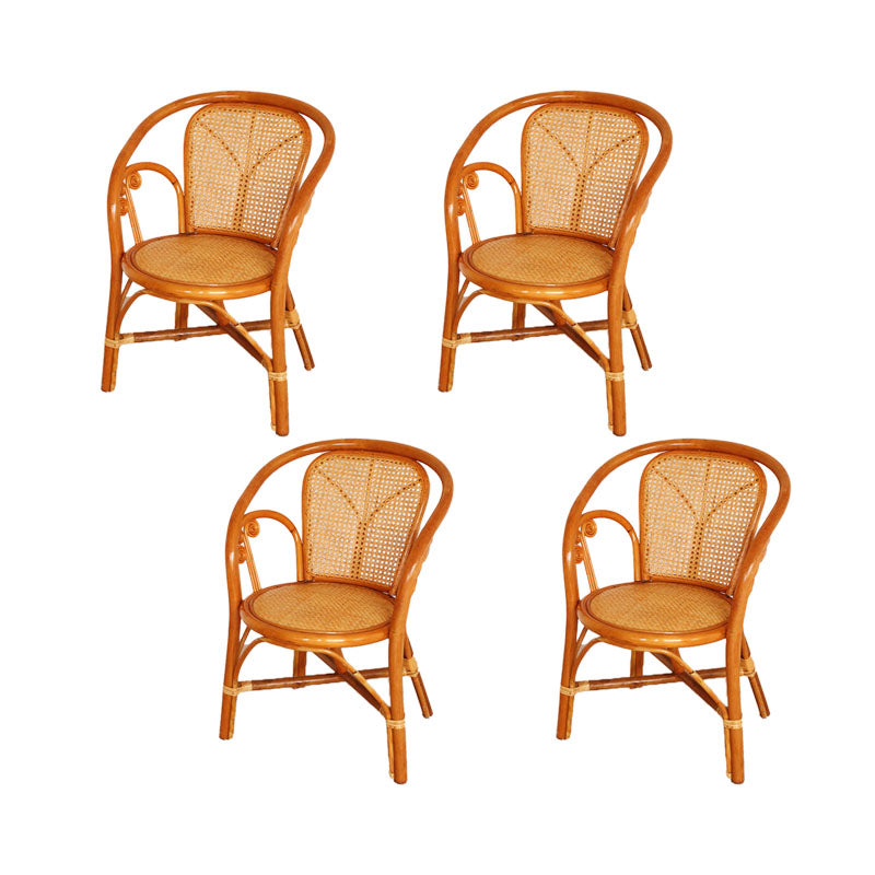 Traditional Kitchen Dining Chairs Cane Back Arm Chairs for Dining Room