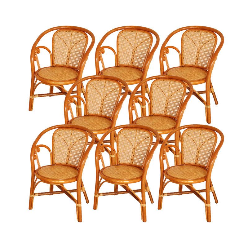 Traditional Kitchen Dining Chairs Cane Back Arm Chairs for Dining Room
