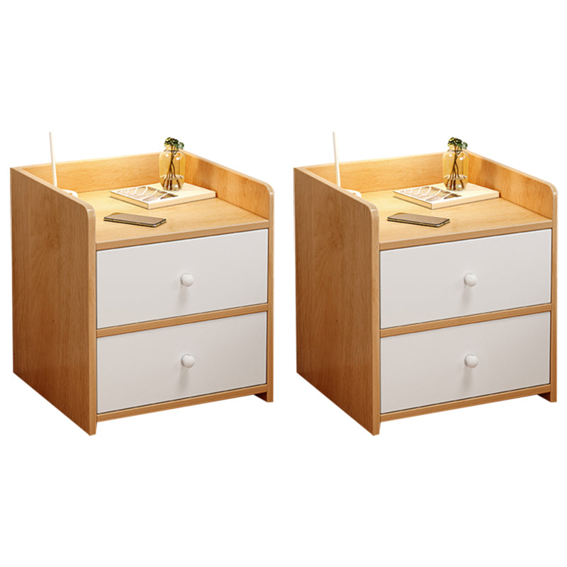 Modern Accent Table Nightstand Antique Finish Open Storage Bedside Cabinet