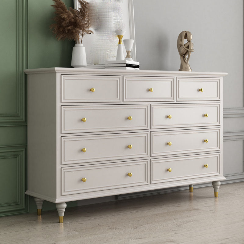 Birch Wood Horizontal Double Dresser Contemporary Storage Dresser for Bedroom