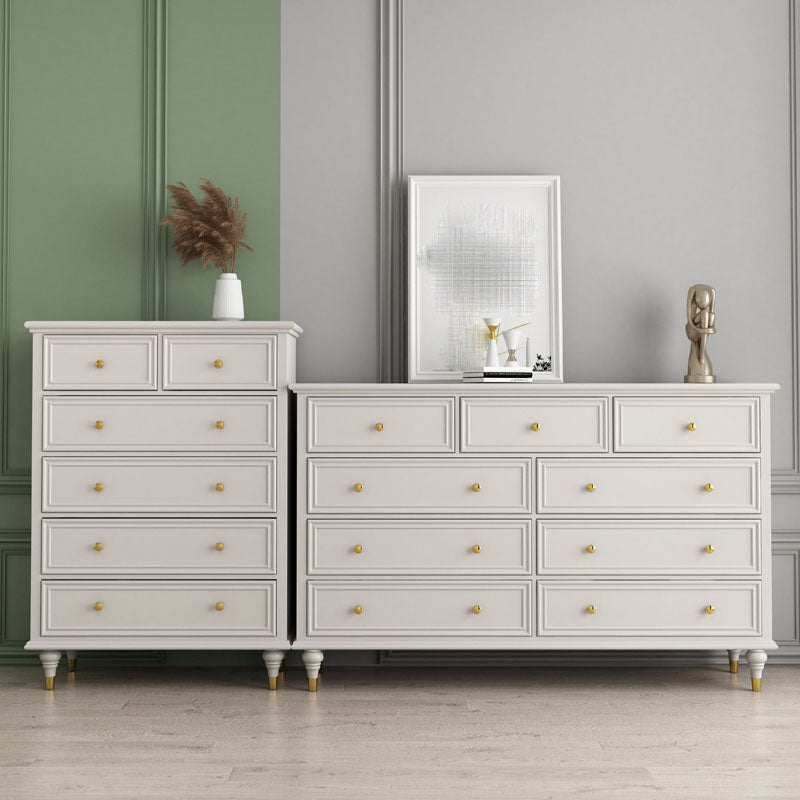 Birch Wood Horizontal Double Dresser Contemporary Storage Dresser for Bedroom