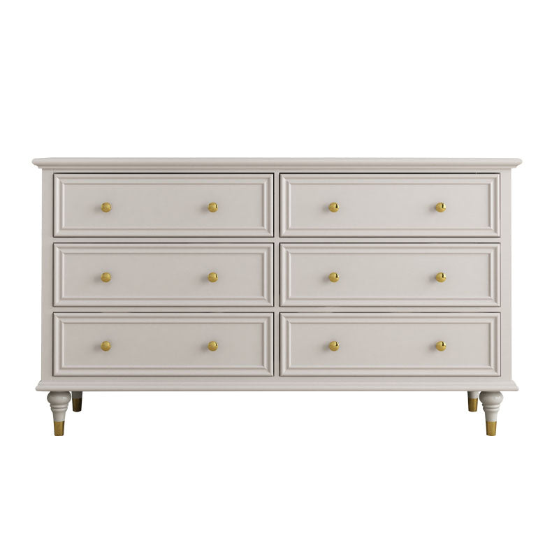 Birch Wood Horizontal Double Dresser Contemporary Storage Dresser for Bedroom
