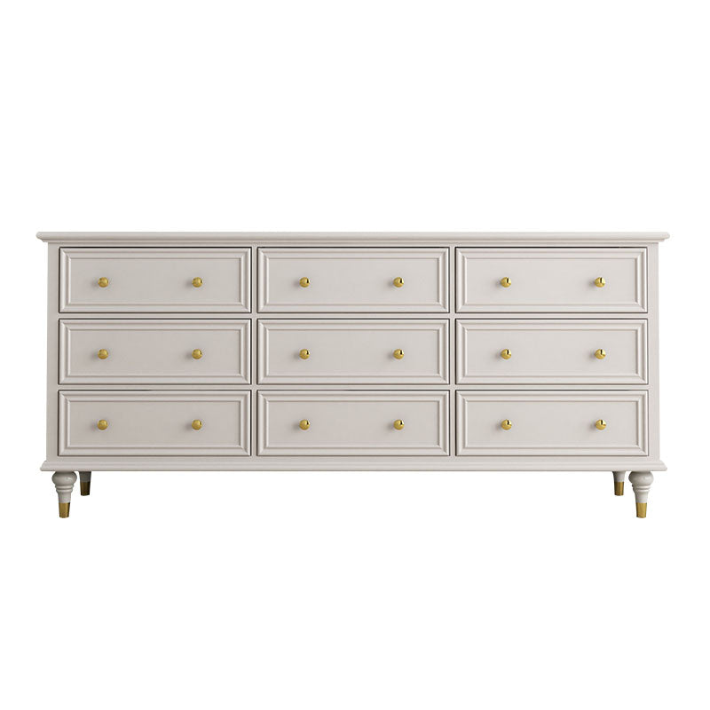 Birch Wood Horizontal Double Dresser Contemporary Storage Dresser for Bedroom