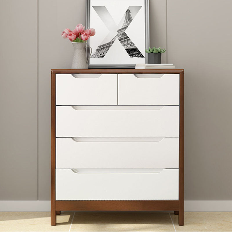 Contemporary Horizontal Double Dresser Wooden Storage Dresser for Bedroom