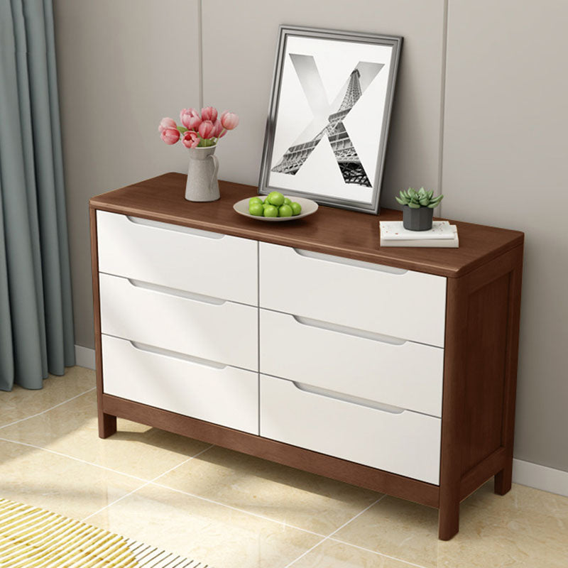 Contemporary Horizontal Double Dresser Wooden Storage Dresser for Bedroom