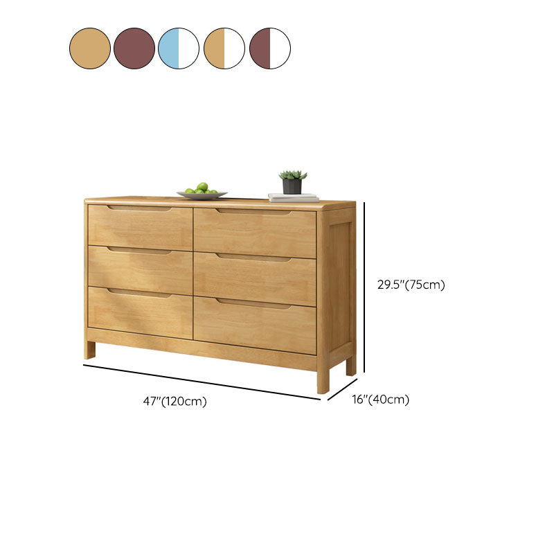 Contemporary Horizontal Double Dresser Wooden Storage Dresser for Bedroom