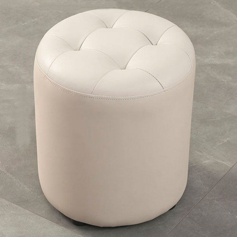 Modern Orange Pouf Water Resistant Round Pouf for Living Room
