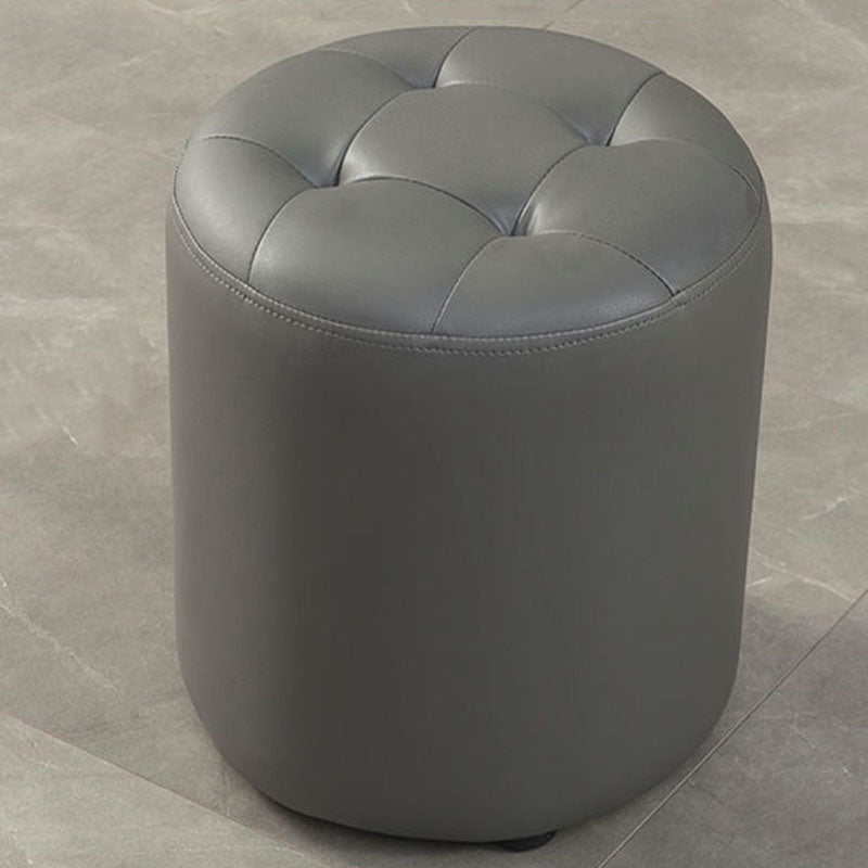 Modern Orange Pouf Water Resistant Round Pouf for Living Room