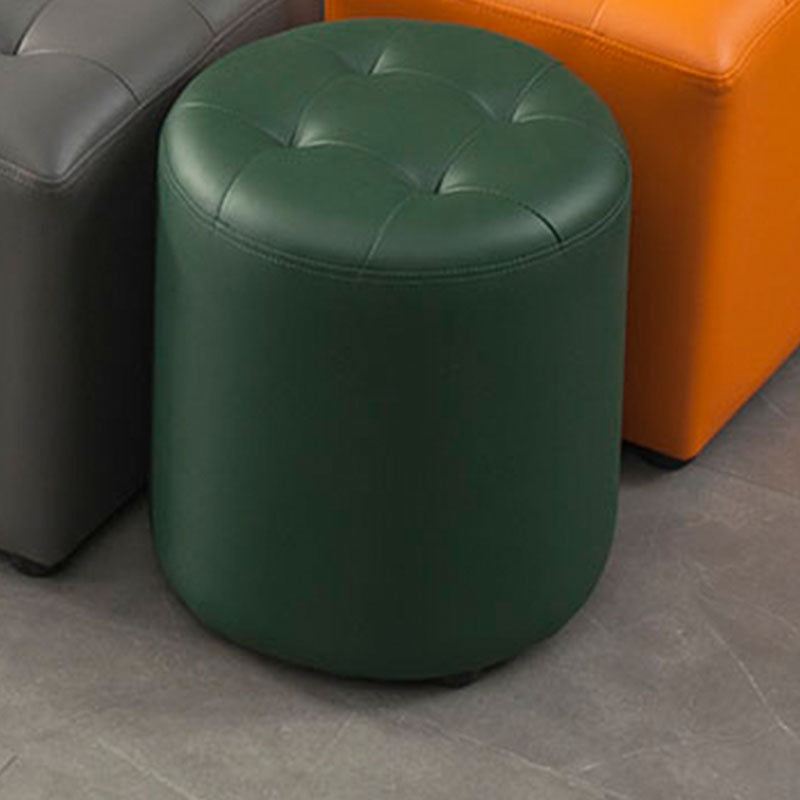 Modern Orange Pouf Water Resistant Round Pouf for Living Room