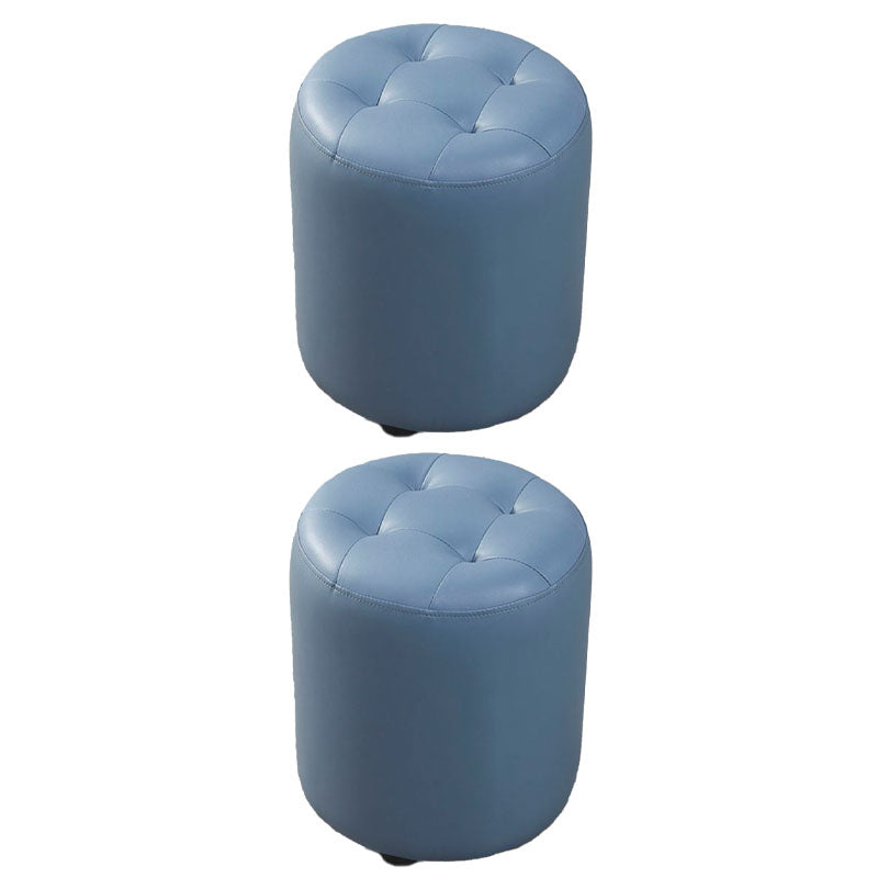 Modern Orange Pouf Water Resistant Round Pouf for Living Room