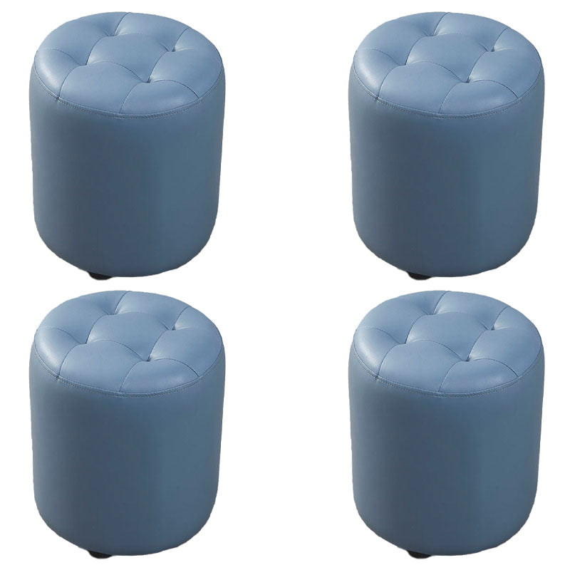 Modern Orange Pouf Water Resistant Round Pouf for Living Room