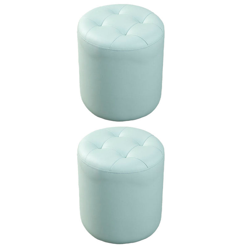 Modern Orange Pouf Water Resistant Round Pouf for Living Room