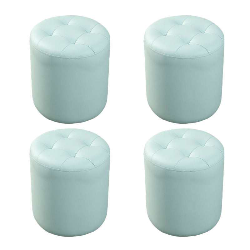 Modern Orange Pouf Water Resistant Round Pouf for Living Room