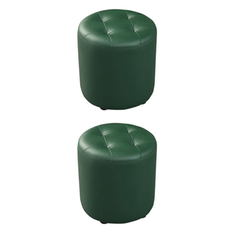 Modern Orange Pouf Water Resistant Round Pouf for Living Room