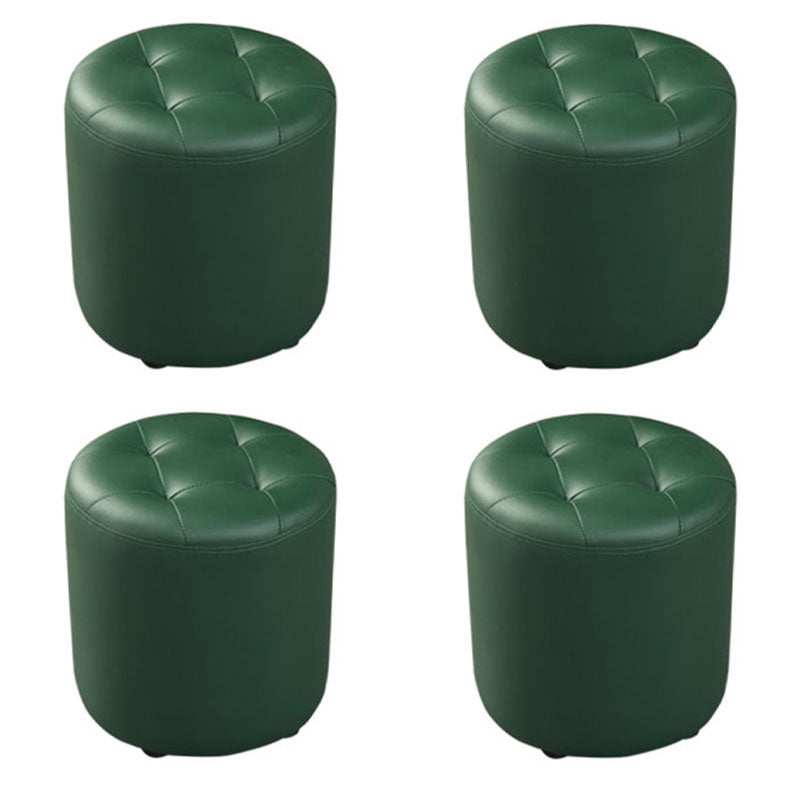 Modern Orange Pouf Water Resistant Round Pouf for Living Room