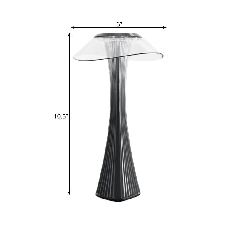 Pequeña iluminación de escritorio de cintura bonita lámpara de mesa gris acrílica contemporánea