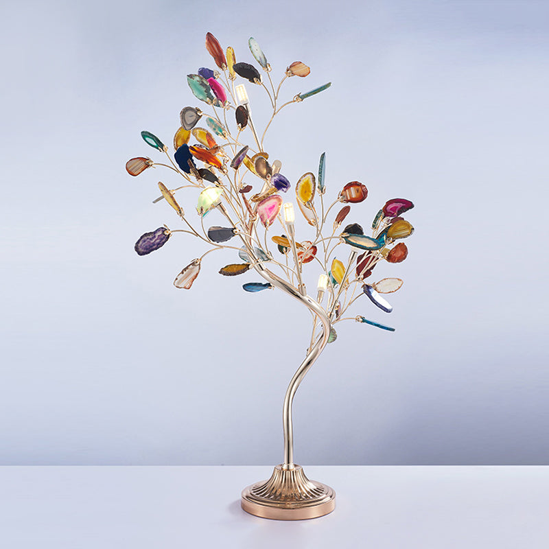 Flower Branch Shaped Acrylic Table Lighting Contemporary LED Rose Gold Desk Lamp