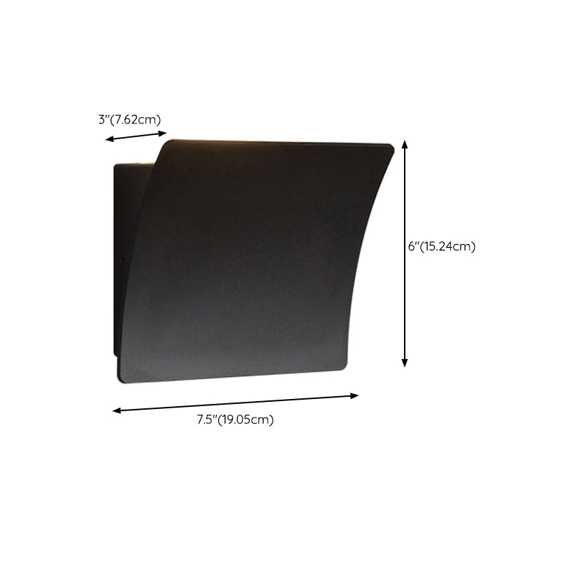 Black LED Wall Lamp Modern Style Wall Mount Lamp with Metal Shade for Bedroom