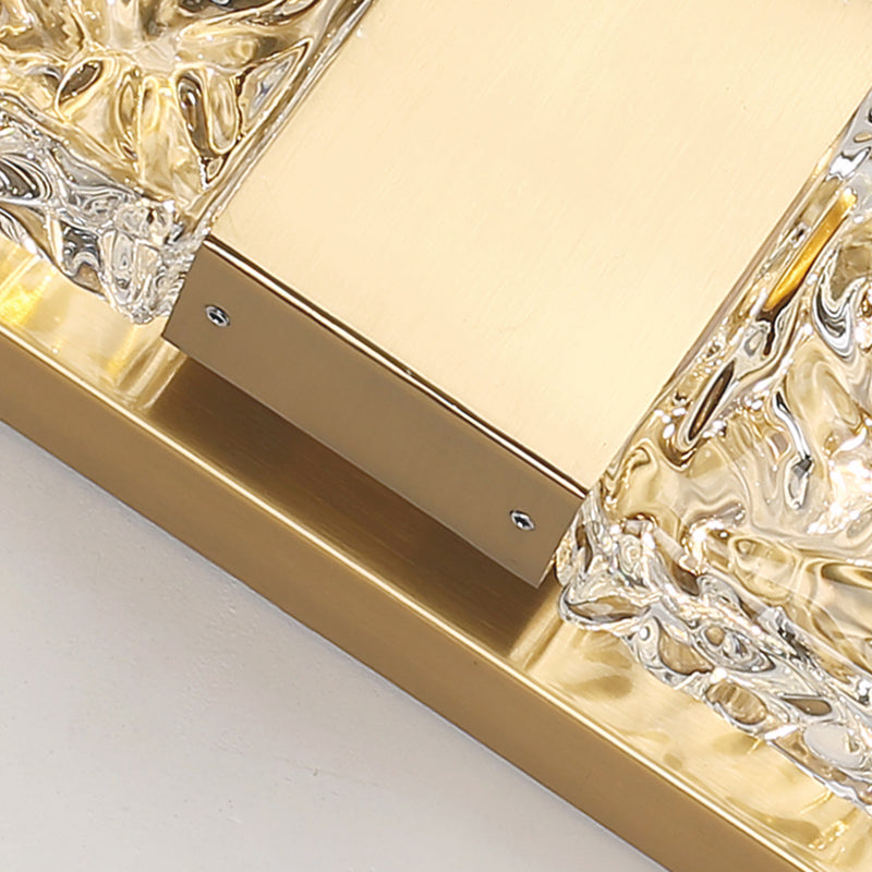 Contemporary Glass Shade Wall Sconce Lighting Rectangle Shade Wall Lamp for Bedroom