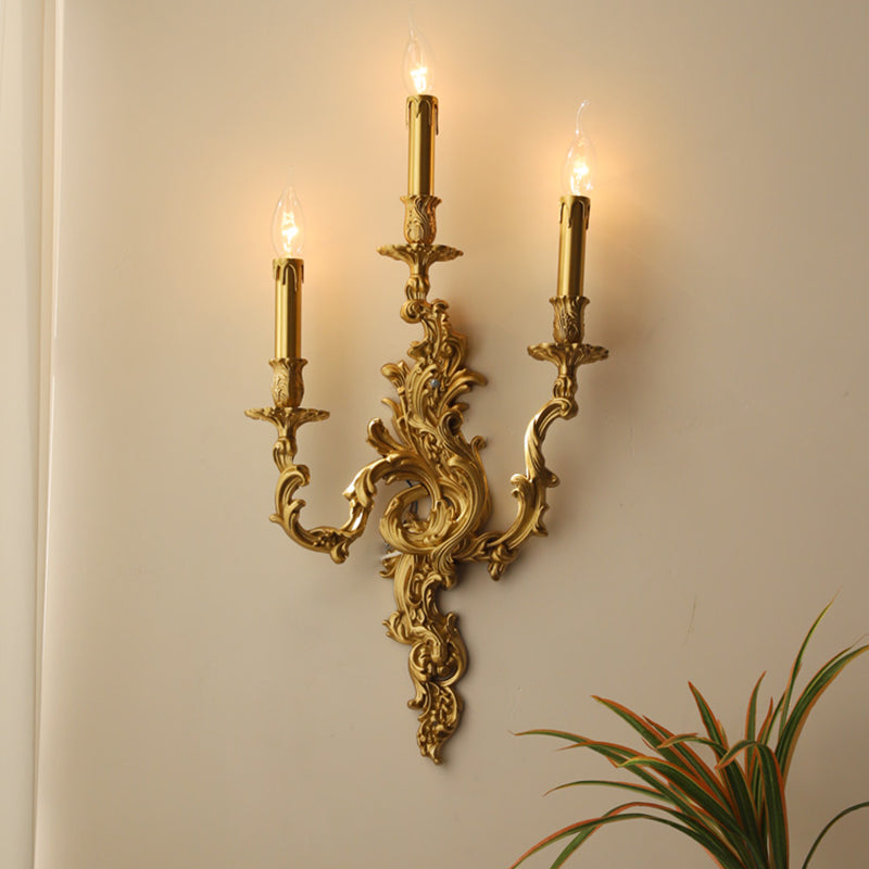 Contemporary Metal Wall Light Brassy Shade Wall Lamp for Bedroom