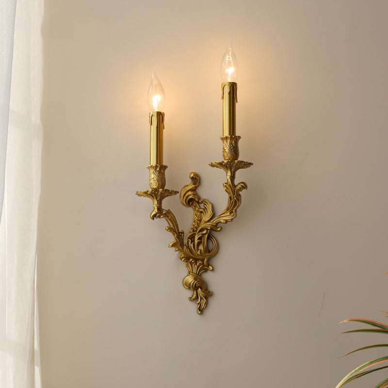 Contemporary Metal Wall Light Brassy Shade Wall Lamp for Bedroom