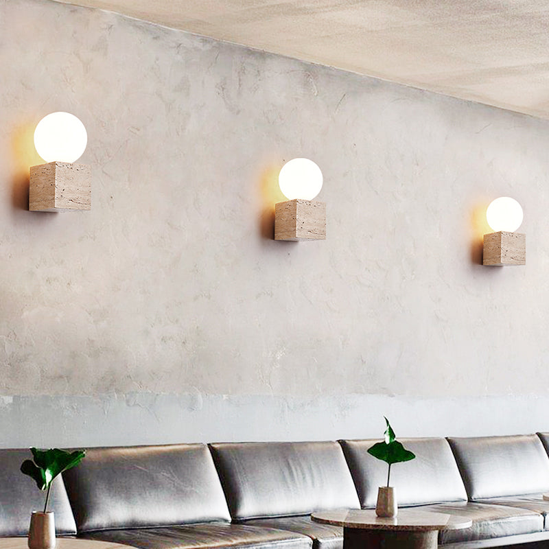 Contemporary White Shade Wall Sconce Lighting Glass Shade Wall Lamp for Bedroom