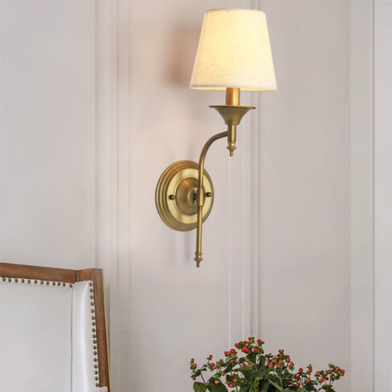 Modernism Fabric Shade Wall Mounted Sconce 1-Light Wall Lighting for Foyer