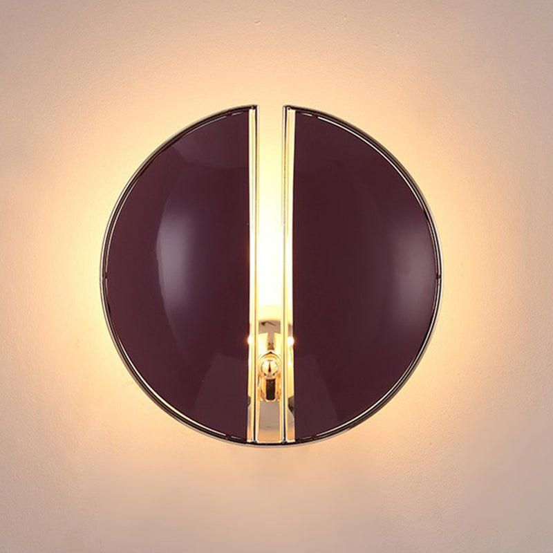 Spaced Dome Hallway Wall Sconce Light Metal 1-Light Contemporary Wall Mounted Lamp Fixture in Purple