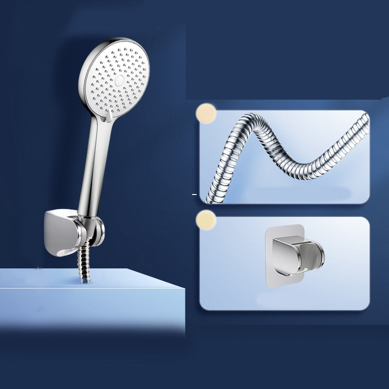 Round Self-Cleaning Hand Shower Adjustable Water Flow Wall-Mount Hand Shower