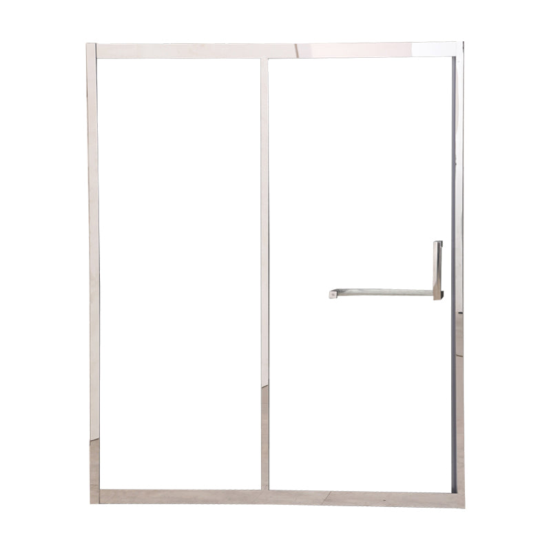 Black Single Sliding Shower Door Framed Tempered Shower Doors