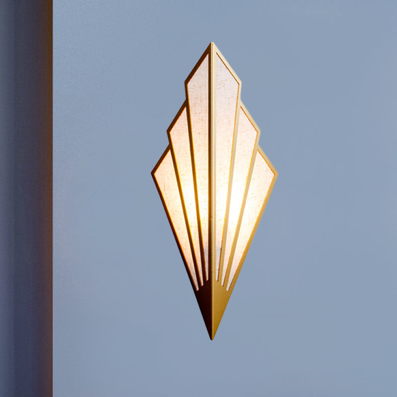 Folding Fan Metal Wall Mounted Lamp Modernist 1-Light Gold Finish Flush Wall Sconce