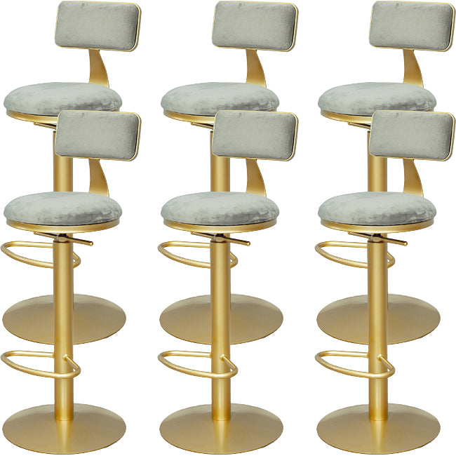 Armless Bar Stools Adjustable Height Swivel Dining Stools with Metal Base
